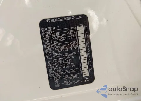 2019 Infiniti Qx50 Luxe из США, поврежденный, VIN 3PCAJ5M15KF136260